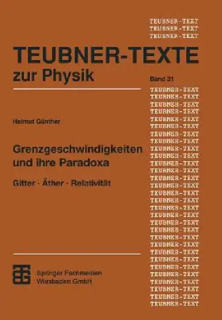 Cover of Grenzgeschwindigkeiten Und Ihre Paradoxa