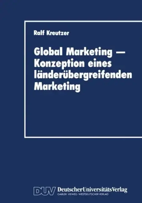 Cover of Global Marketing -- Konzeption Eines Länderübergreifenden Marketing
