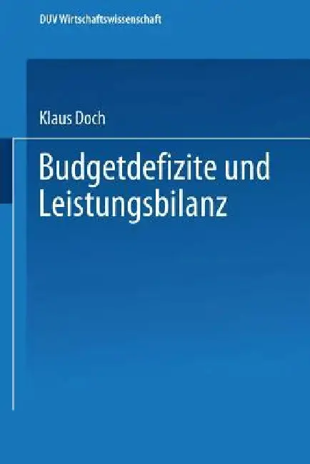 Cover of Budgetdefizite Und Leistungsbilanz