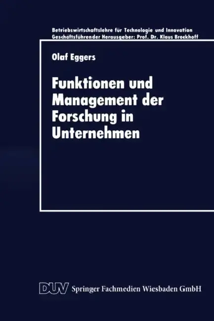 Cover of Funktionen Und Management Der Forschung in Unternehmen