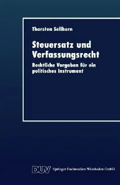 Cover of Steuersatz Und Verfassungsrecht