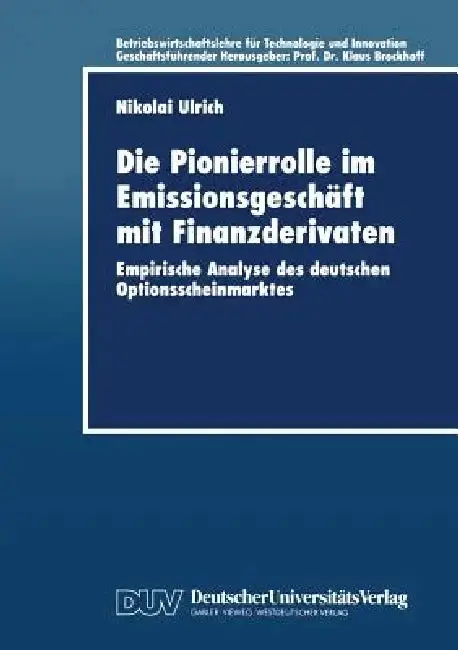 Cover of Die Pionierrolle Im Emissionsgeschäft Mit Finanzderivaten