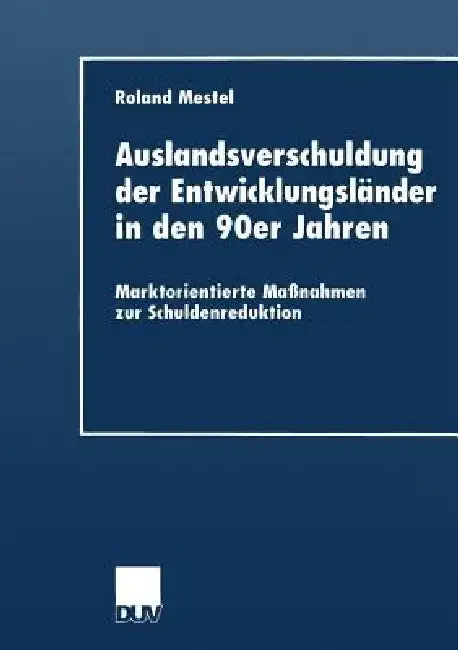 Cover of Auslandsverschuldung Der Entwicklungsländer in Den 90er Jahren