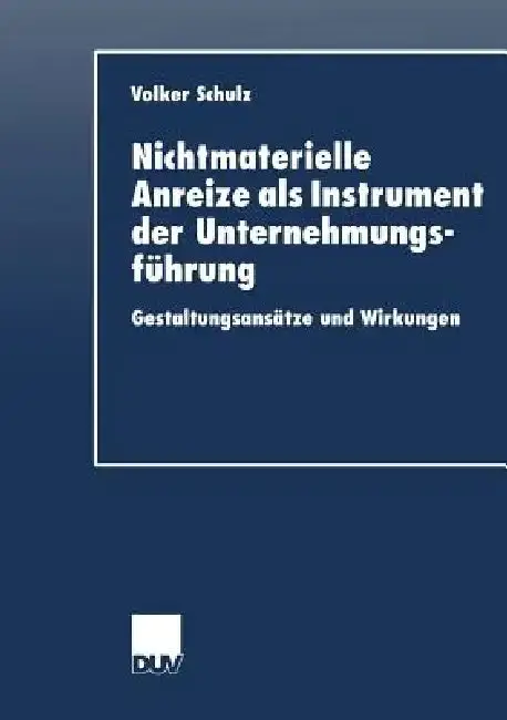 Cover of Nichtmaterielle Anreize ALS Instrument Der Unternehmungsführung