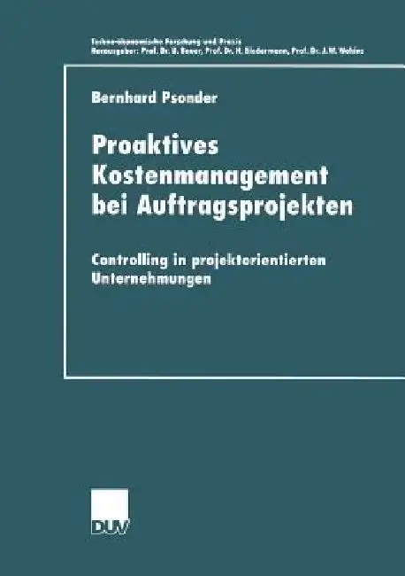 Cover of Proaktives Kostenmanagement Bei Auftragsprojekten