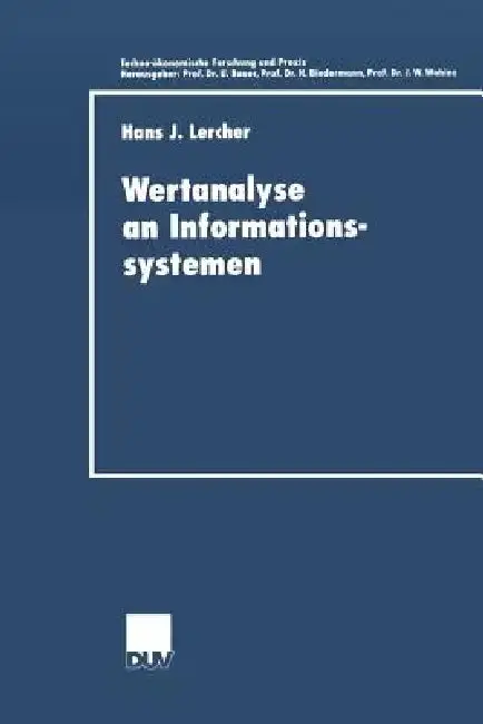 Cover of Wertanalyse an Informationssystemen