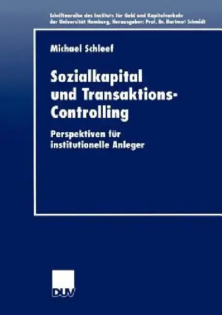 Cover of Sozialkapital Und Transaktions-Controlling