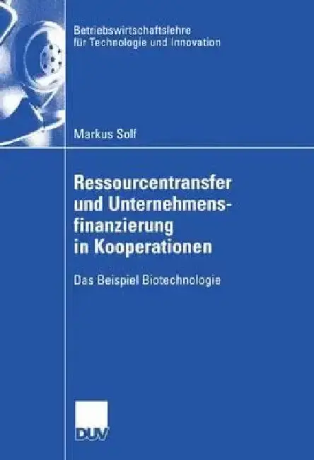 Cover of Ressourcentransfer Und Unternehmensfinanzierung in Kooperationen
