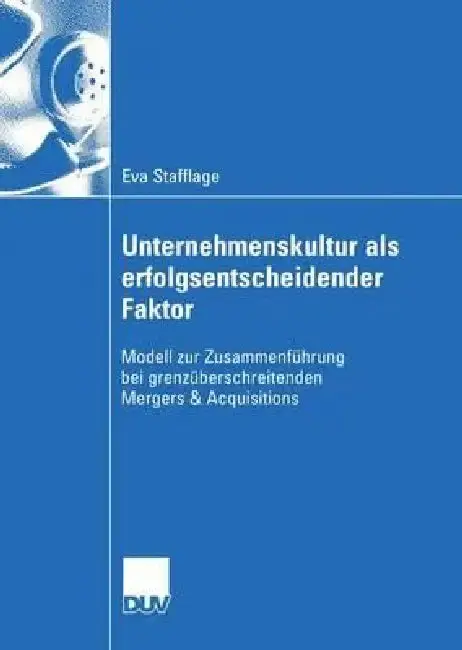 Cover of Unternehmenskultur ALS Erfolgsentscheidender Faktor