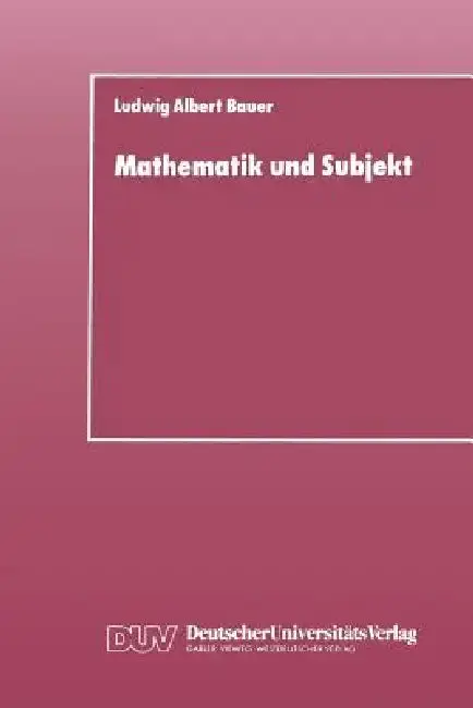Cover of Mathematik Und Subjekt