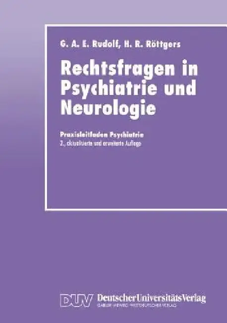 Cover of Rechtsfragen in Psychiatrie Und Neurologie