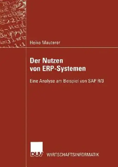 Cover of Der Nutzen Von Erp-Systemen