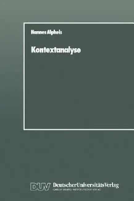 Cover of Kontextanalyse