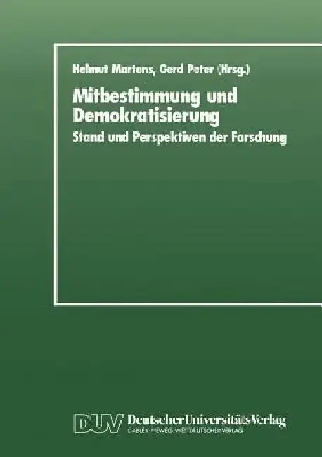 Cover of Mitbestimmung Und Demokratisierung