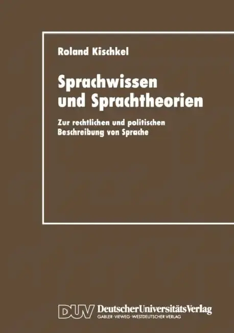 Cover of Sprachwissen Und Sprachtheorien