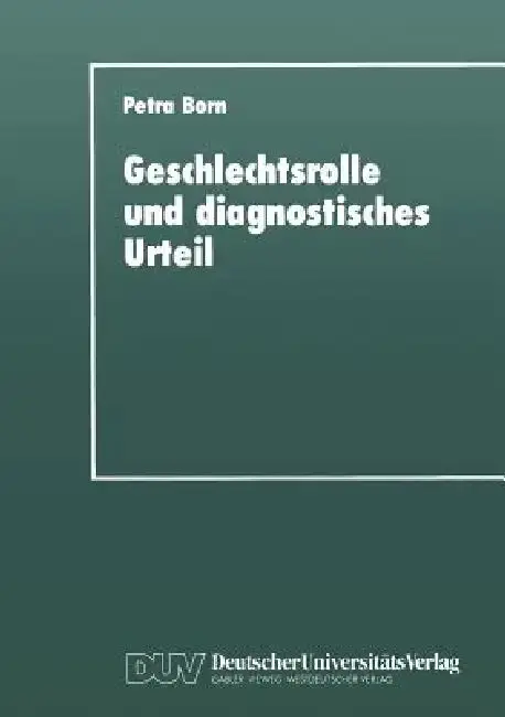 Cover of Geschlechtsrolle Und Diagnostisches Urteil