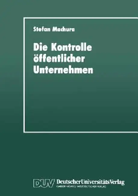 Cover of Die Kontrolle Öffentlicher Unternehmen