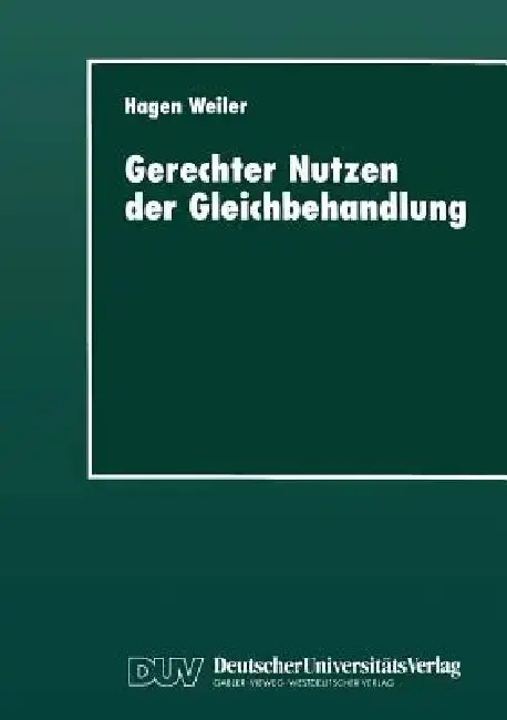 Cover of Gerechter Nutzen Der Gleichbehandlung