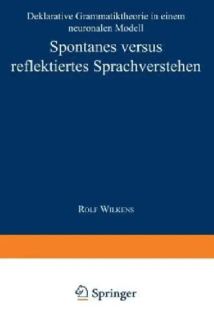 Cover of Spontanes Versus Reflektiertes Sprachverstehen