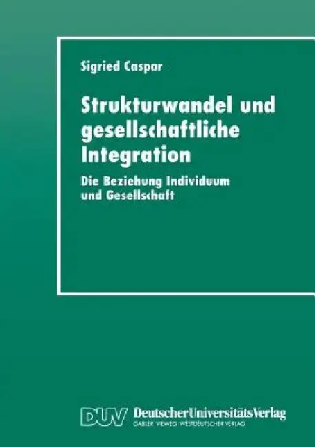 Cover of Strukturwandel Und Gesellschaftliche Integration