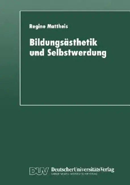 Cover of Bildungsästhetik Und Selbstwerdung