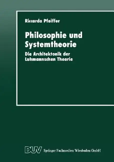 Cover of Philosophie Und Systemtheorie