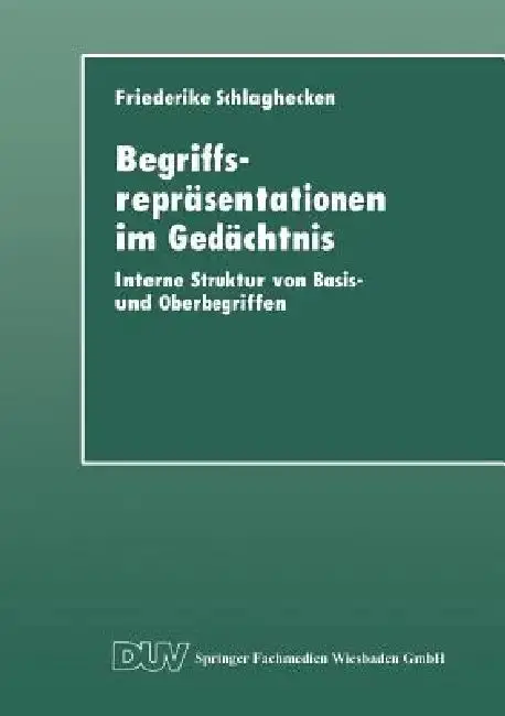 Cover of Begriffsrepräsentationen Im Gedächtnis