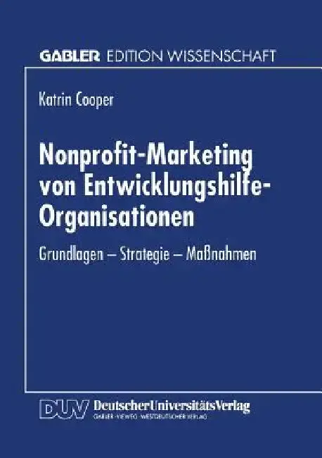 Cover of Nonprofit-Marketing Von Entwicklungshilfe-Organisationen