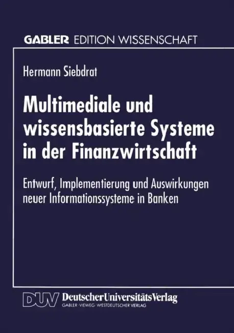 Cover of Multimediale Und Wissensbasierte Systeme in Der Finanzwirtschaft