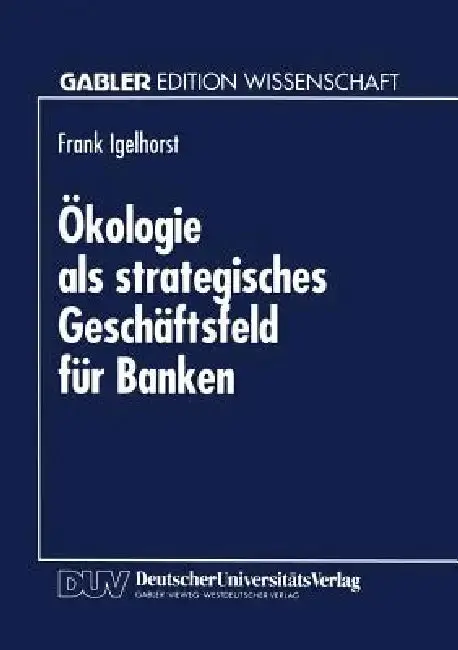 Cover of Ökologie ALS Strategisches Geschäftsfeld Für Banken
