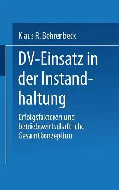 Cover of DV-Einsatz in Der Instandhaltung