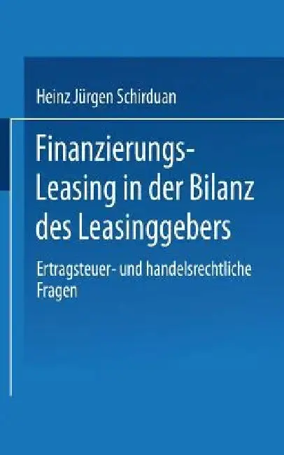 Cover of Finanzierungs-Leasing in Der Bilanz Des Leasinggebers