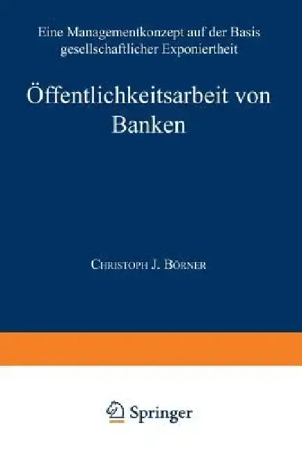 Cover of Öffentlichkeitsarbeit Von Banken