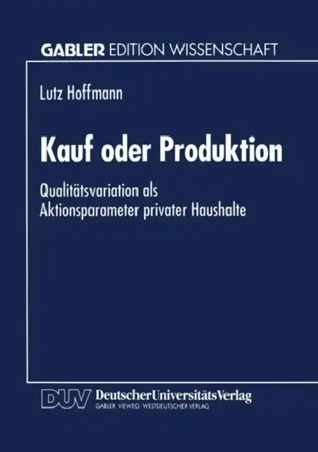 Cover of Kauf Oder Produktion