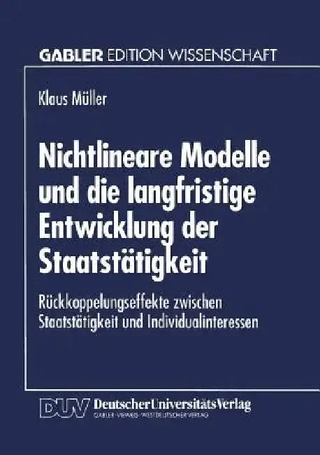 Cover of Nichtlineare Modelle Und Die Langfristige Entwicklung Der Staatstätigkeit