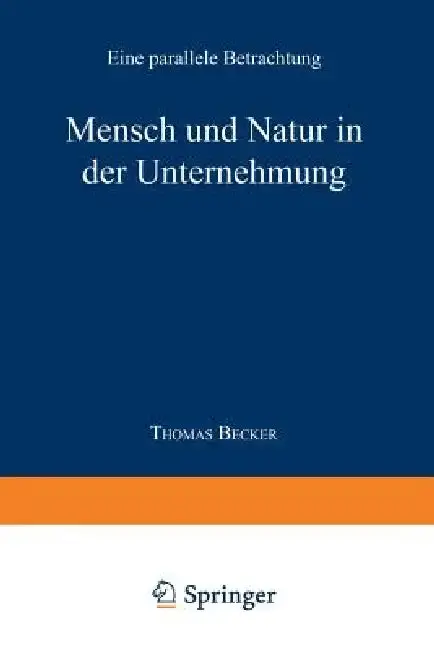Cover of Mensch Und Natur in Der Unternehmung