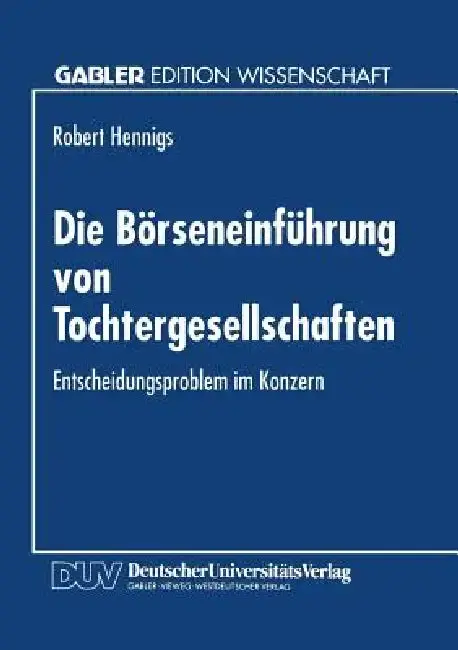 Cover of Die Börseneinführung Von Tochtergesellschaften