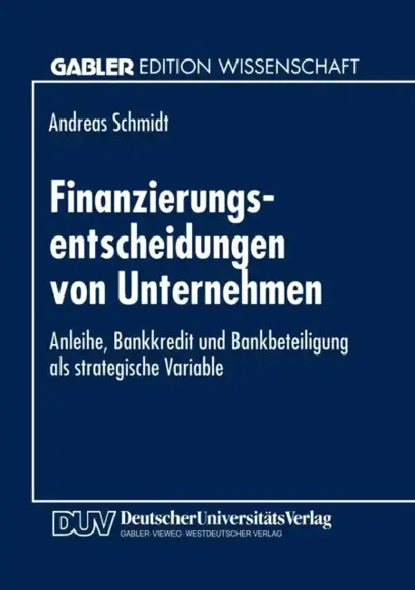 Cover of Finanzierungsentscheidungen Von Unternehmen