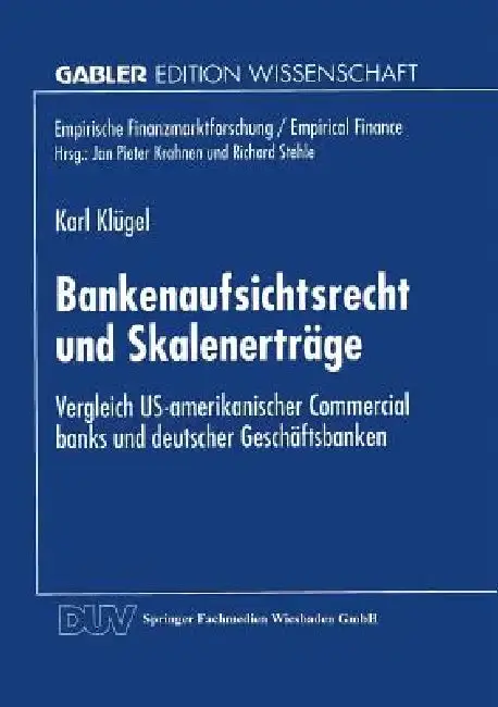 Cover of Bankenaufsichtsrecht Und Skalenerträge