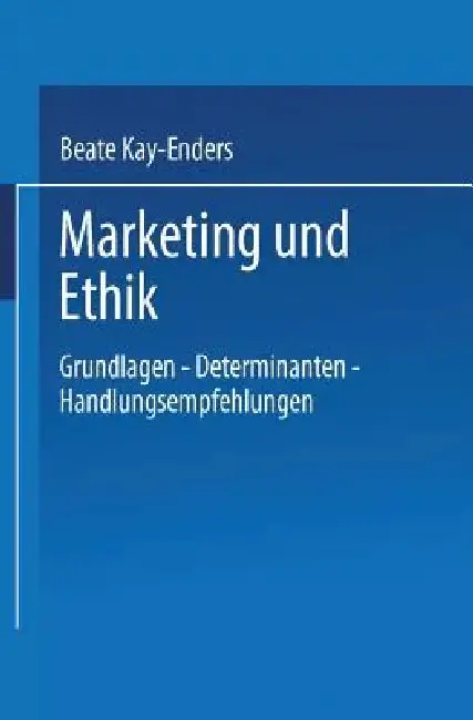 Cover of Marketing Und Ethik