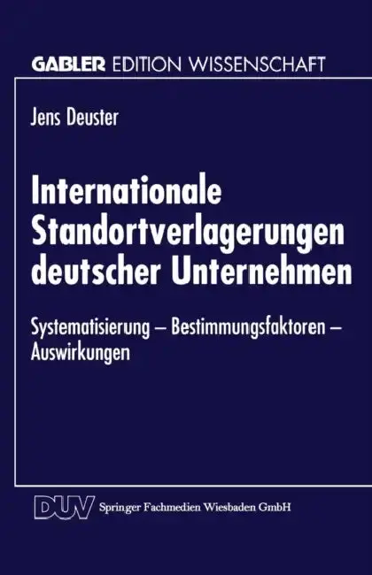 Cover of Internationale Standortverlagerungen Deutscher Unternehmen