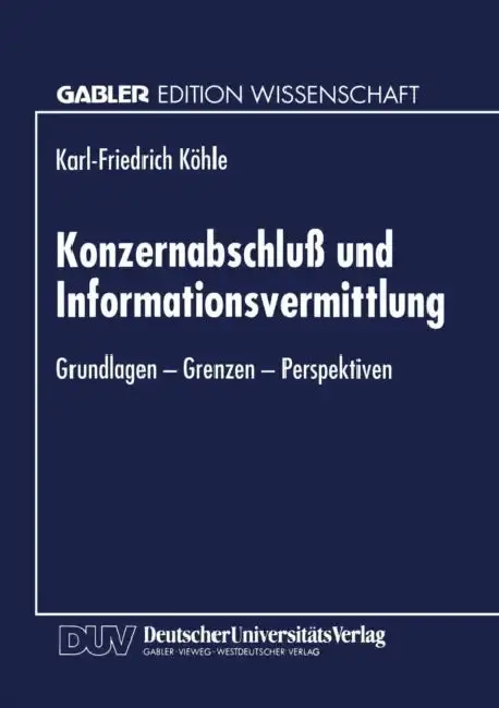 Cover of Konzernabschluß Und Informationsvermittlung