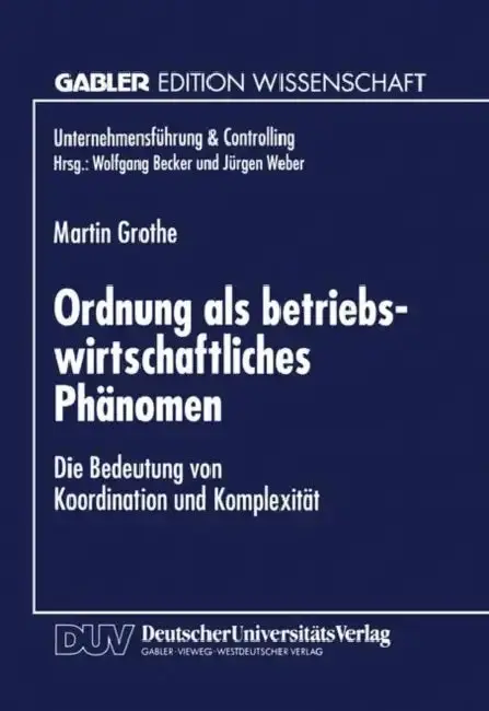 Cover of Ordnung ALS Betriebswirtschaftliches Phänomen