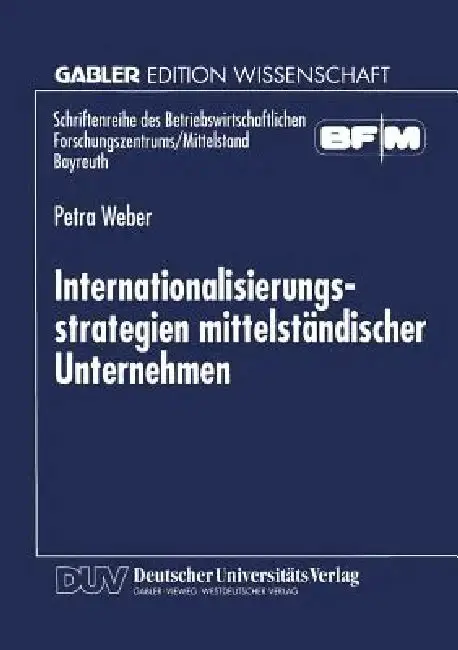 Cover of Internationalisierungsstrategien Mittelständischer Unternehmen