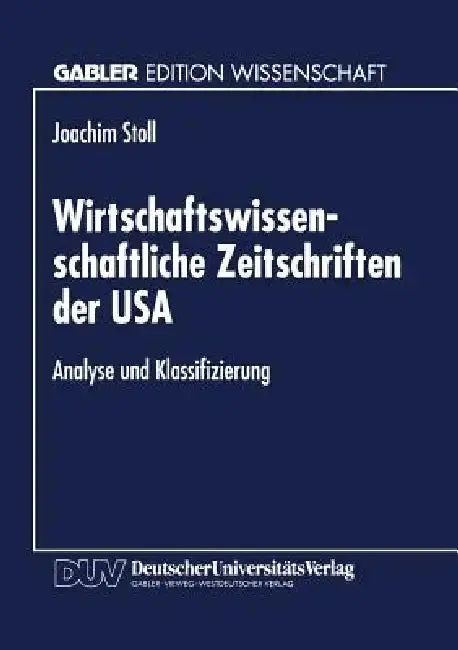 Cover of Wirtschaftswissenschaftliche Zeitschriften Der USA