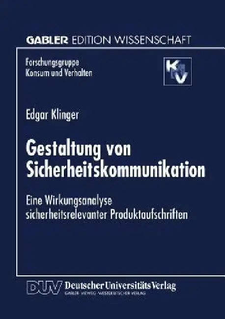 Cover of Gestaltung Von Sicherheitskommunikation