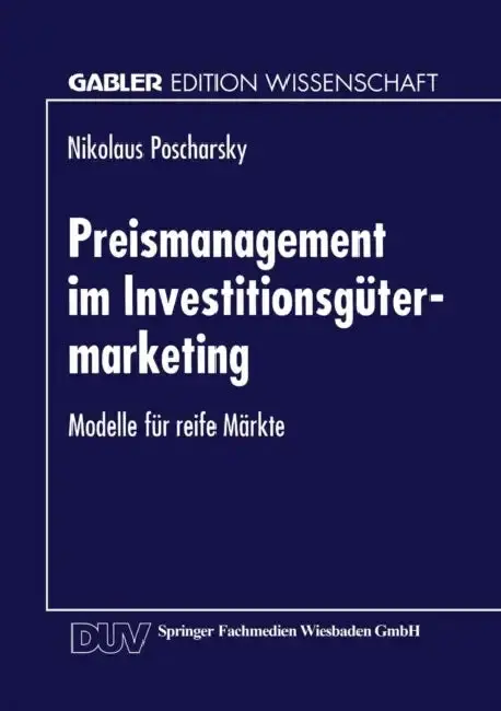 Cover of Preismanagement Im Investitionsgütermarketing