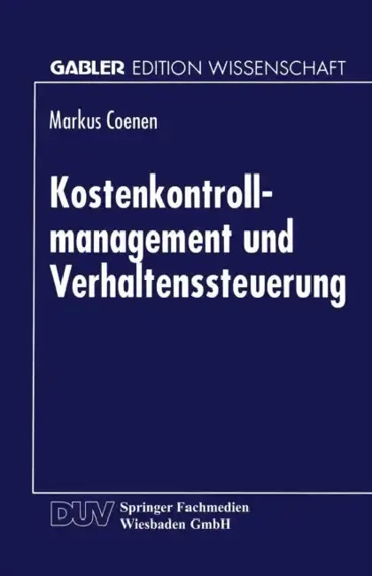 Cover of Kostenkontrollmanagement Und Verhaltenssteuerung