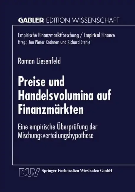 Cover of Preise Und Handelsvolumina Auf Finanzmärkten