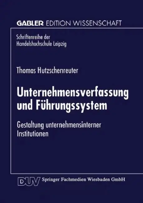 Cover of Unternehmensverfassung Und Führungssystem